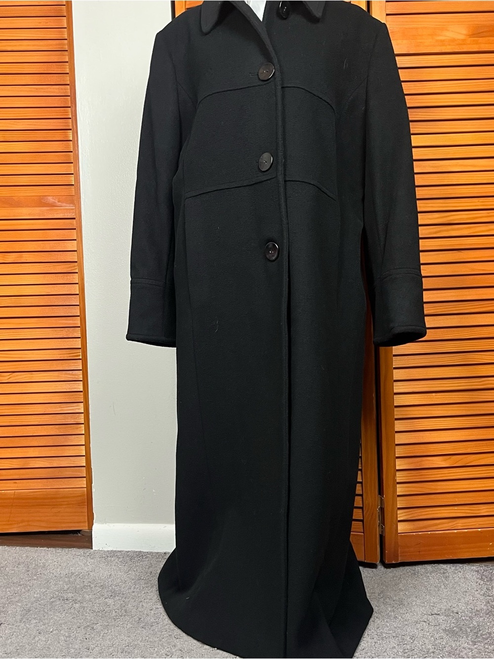 Vintage Liz Claiborne Black Full-Length Trench Coat